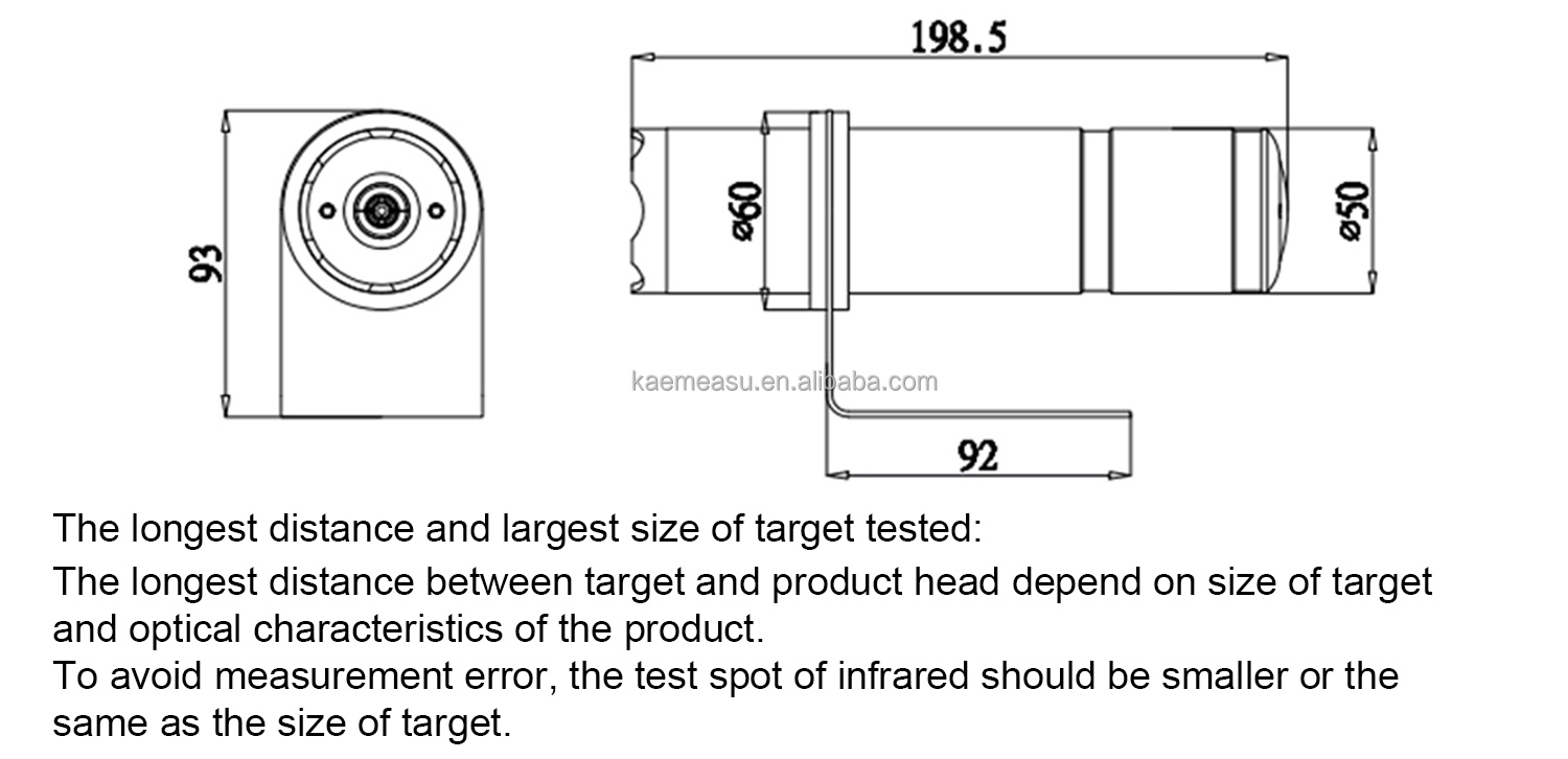 kaemeasu Temperature Transmitter High Precision Pyrometer Temperature Sensor -50~1800℃