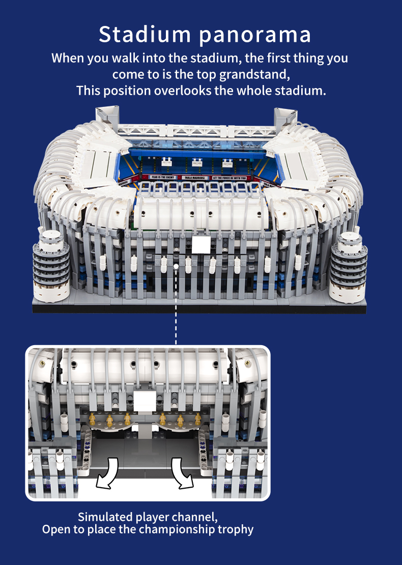 Educational Toys for Bernabeu Football Stadium Model Building Blocks 1 600 Scale 8kg