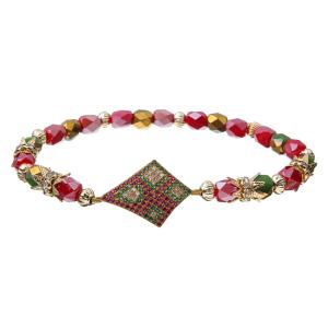 China Leopard Zircon Connector Fort Beads Bracelet Christmas Matched wholesale