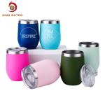 12 Oz Stainless Steel Tumbler With Straw , Stainless Steel Insulated Wine