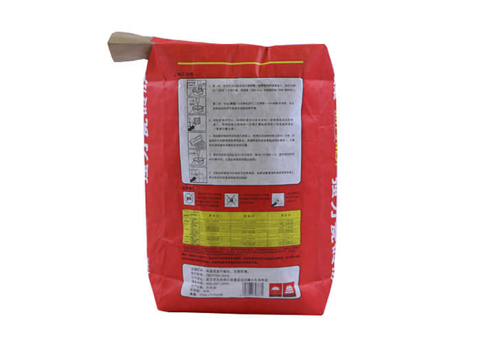 Coloured Block Bottom Multiwall Paper Bags , Kraft Paper Pouch For 25kg Cement