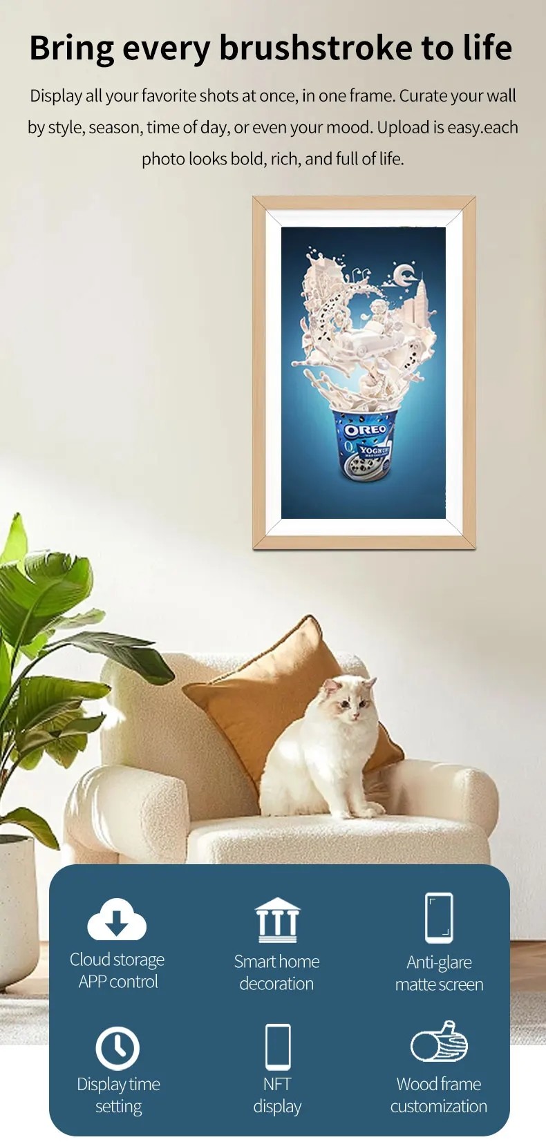 21.5 24 27 32 Inch Digital Photo Frame 1920 X 1080 For Home Wall Mount