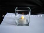 Square glass candle holder for decoration