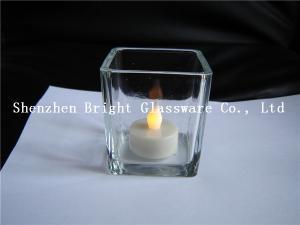 China Square glass candle holder for decoration wholesale