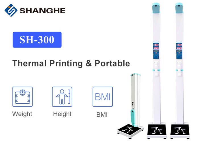 Ultrasonic LED Display 210CM Digital Height And Weight Scale