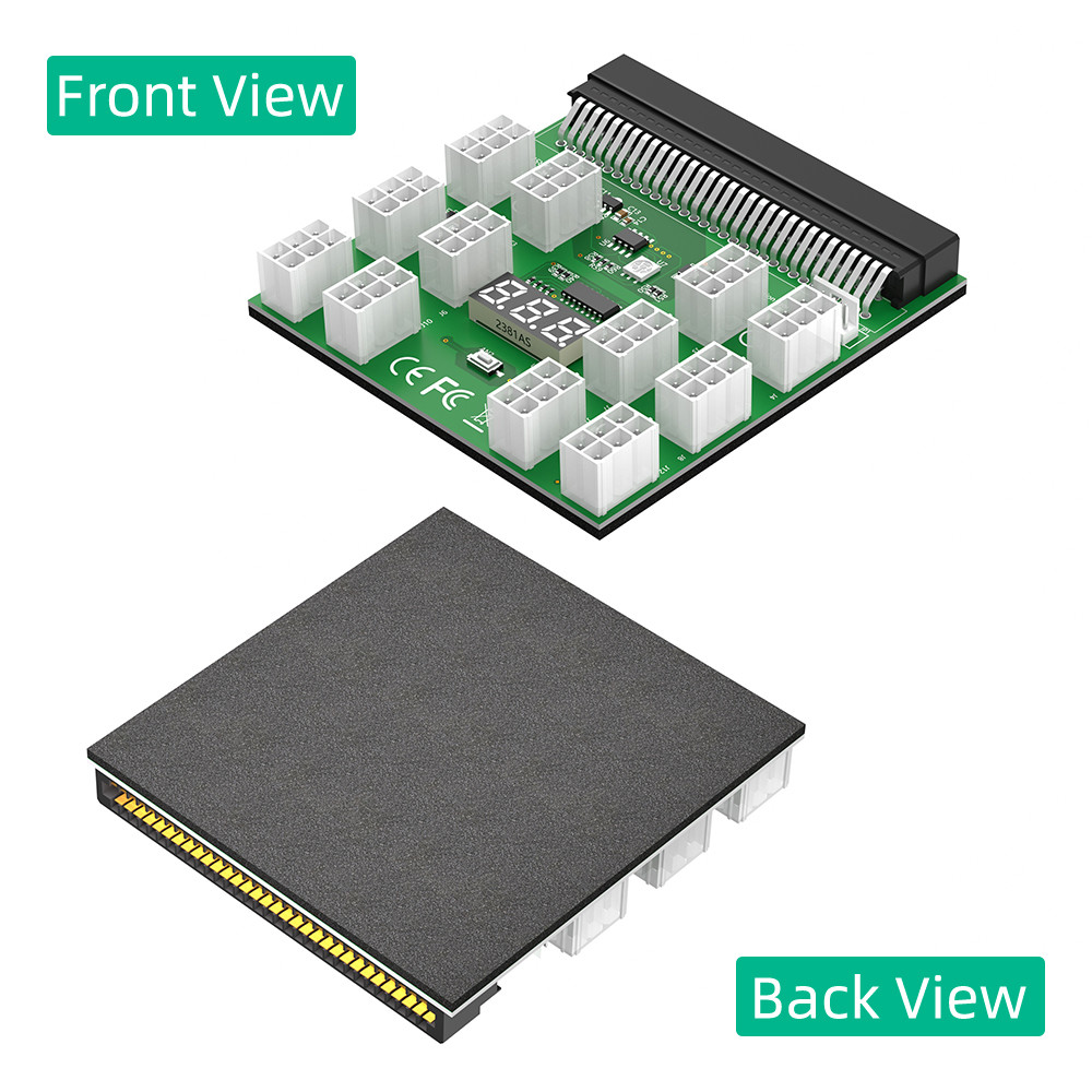 12 PCS ATX 6Pin Connectors Power Supply Breakout Board Adapter for ETH Bitcoin Mining