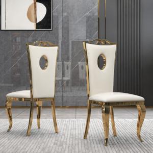 China Luxury Grey Leather Dining Chairs No Wheels With A Backrest wholesale