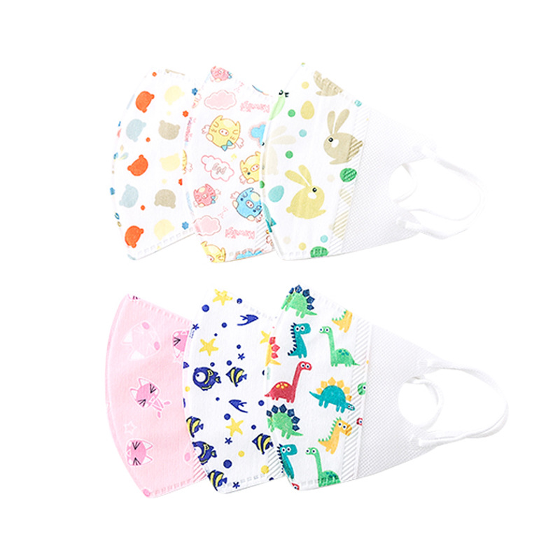 Cartoon Infant Disposable Stereo Mask For Baby Child With Breathable Non-Woven
