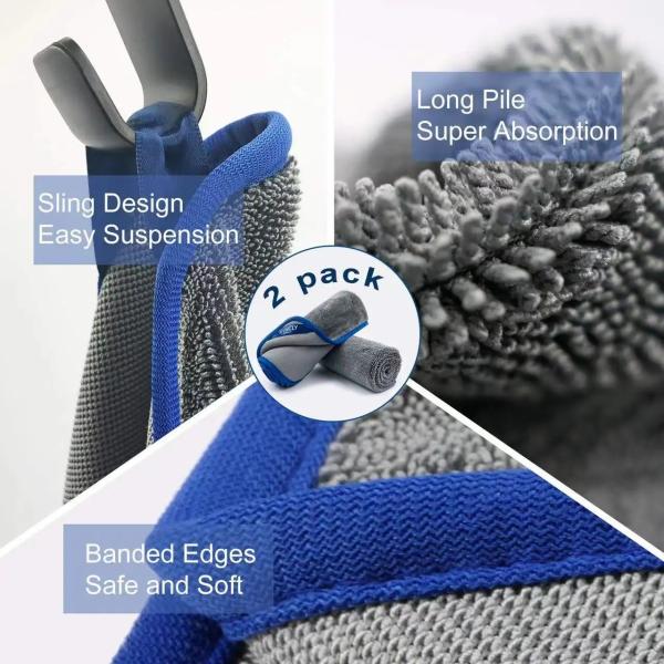 KILINE High Quality 1200gsm 600gsm Custom Size Car Wash Towel Twisted Loop