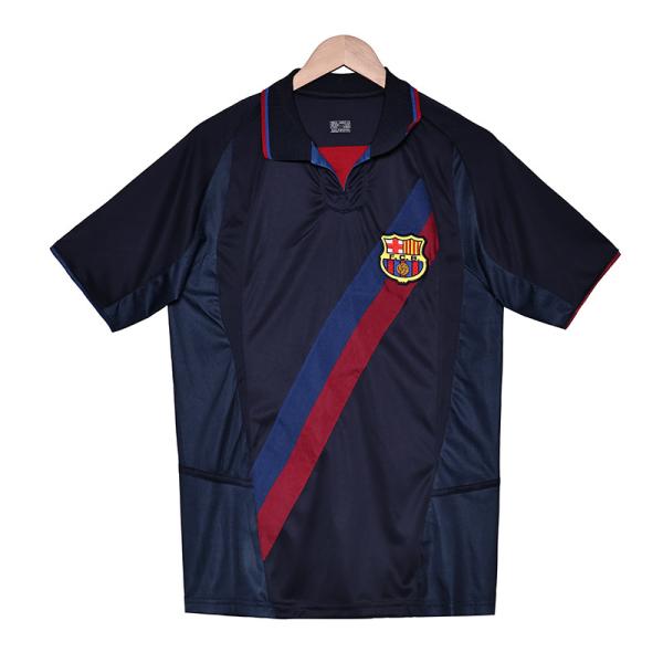 Barcelona 2002 Retro Second Away Fan Edition Jersey Classic Orange and Black