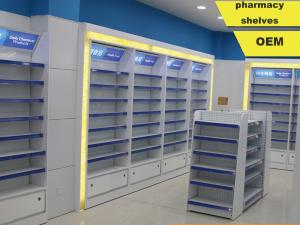 China Light Duty Single Side Retail Pharmacy Shelving Units Elegant Design wholesale