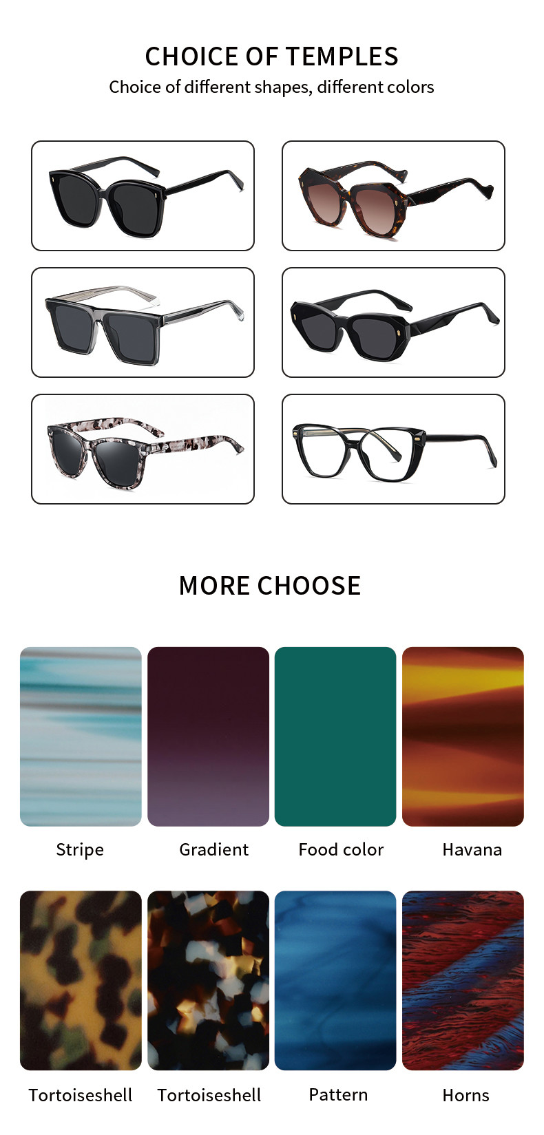 Customized Designer Acetate Sunglasses Trendy Shape Colorful