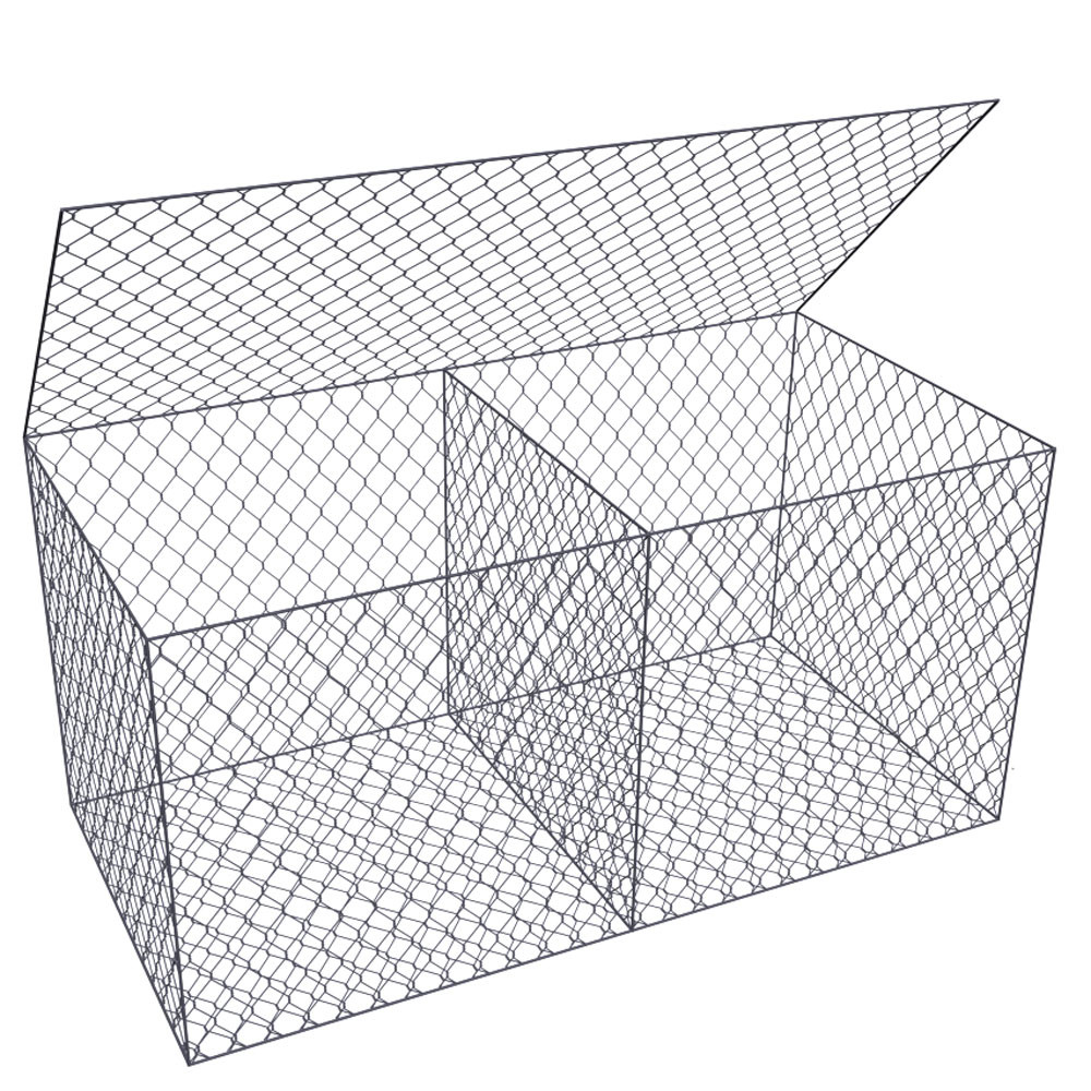 Soil Retaining Pvc Coated Gabion Baskets Mesh Size 80mm X 100mm 1.5x1x1m