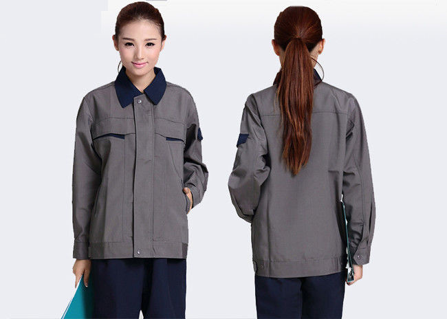Anti - Wrinkle Outdoor Work Uniform Embroidery 100% Polyester Fiber Blended With Cotton