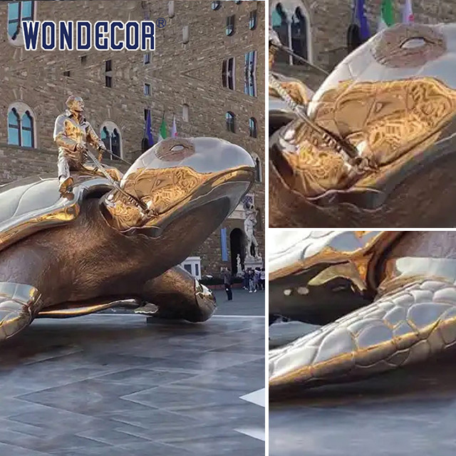 120cm Outdoor Bronze Sea Turtle Sculpture Perfect For Theme Park Display