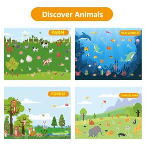 China Discover Animals Reusable Sticker Book Large 200 PCS For Kids Birthday Gift wholesale