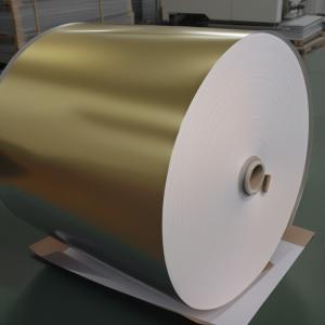China Golden Vacuum Metallized Paper ISO Foil Paper Roll 67GSM With High Wet Strength wholesale