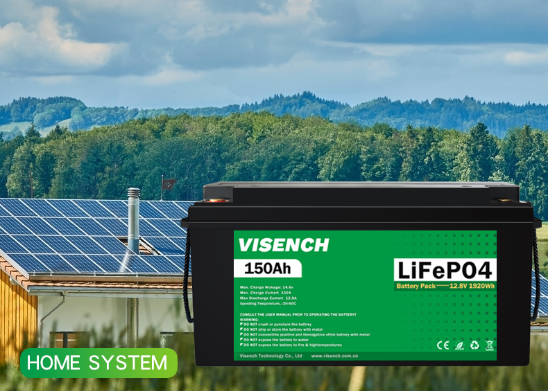 Visench Solar System Lifepo4 Battery Pack Lithium Ion Lifepo4 12V 150AH Lithium Ion Batteries