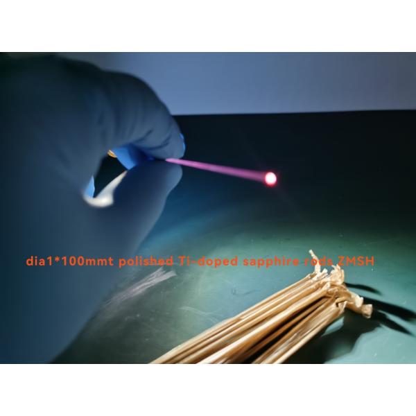 Surface Polished Dia1*100mm Ti3 Doped Sapphire Rod Lens For Laser