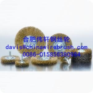 China Steel Crimped Wire Shaft Wheel Brushes wholesale
