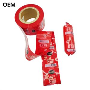 China Red sausage packaging plastic casings General custom logo printing plastic sausage casings wholesale