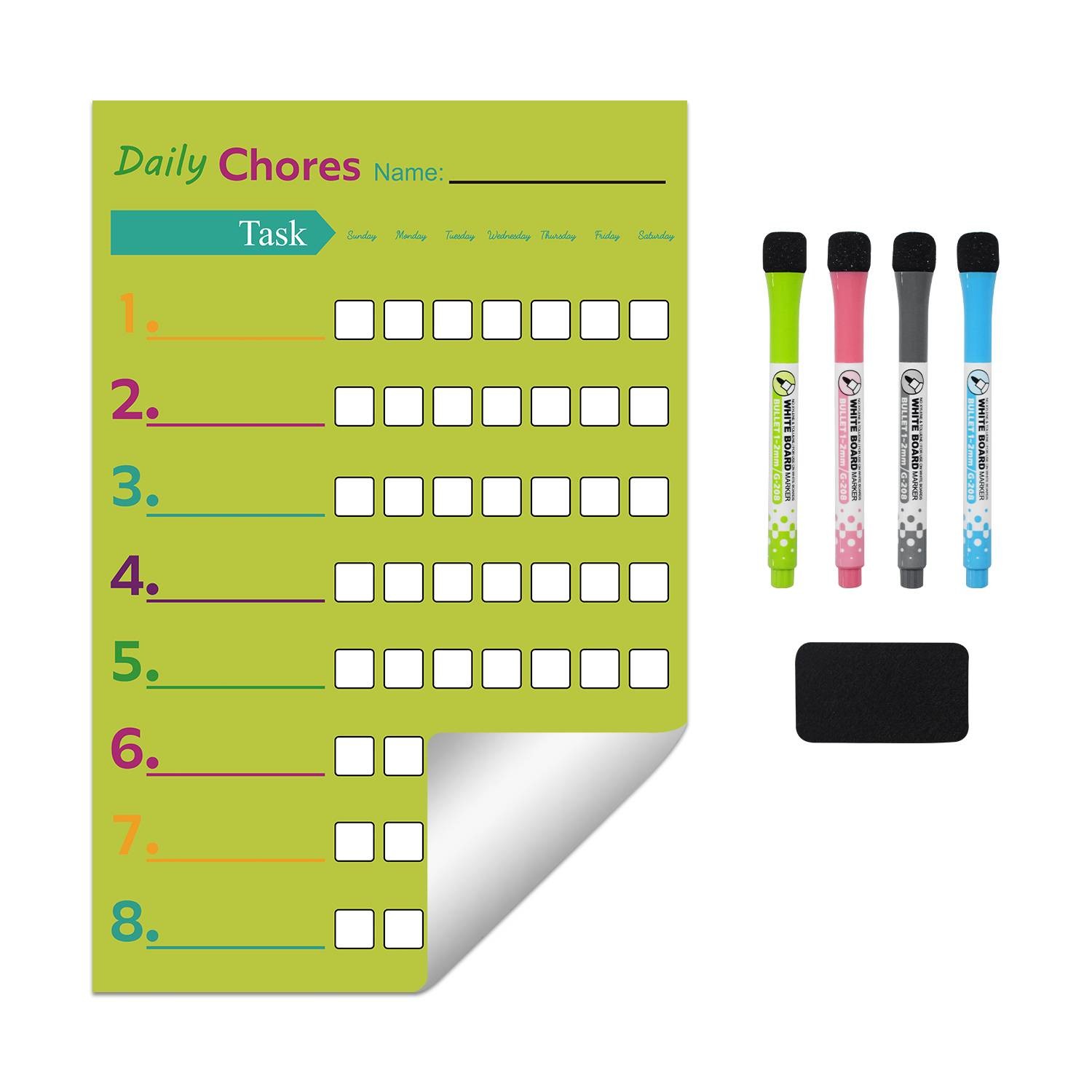 Customizable Erasable Daily Weekly Monthly Chore Chart Preschool Reward Chart 60x40cm