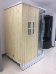 China Recantangel Sauna Room Bathroom Shower Cabins 2 Sided Waste Drain / Wooden Room wholesale
