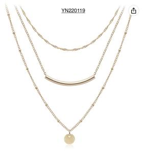 China SS Steel 45cm Multi Layered Gold Cross Necklace For Women wholesale