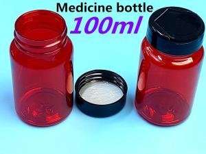 China Red Empty Prescription Bottles 150ml Plastic Containers For Medicines wholesale