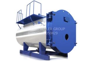 China 1 Ton Dual Fuel Steam Boiler 10 Bar Shell Type Boiler Low Heat Loss wholesale