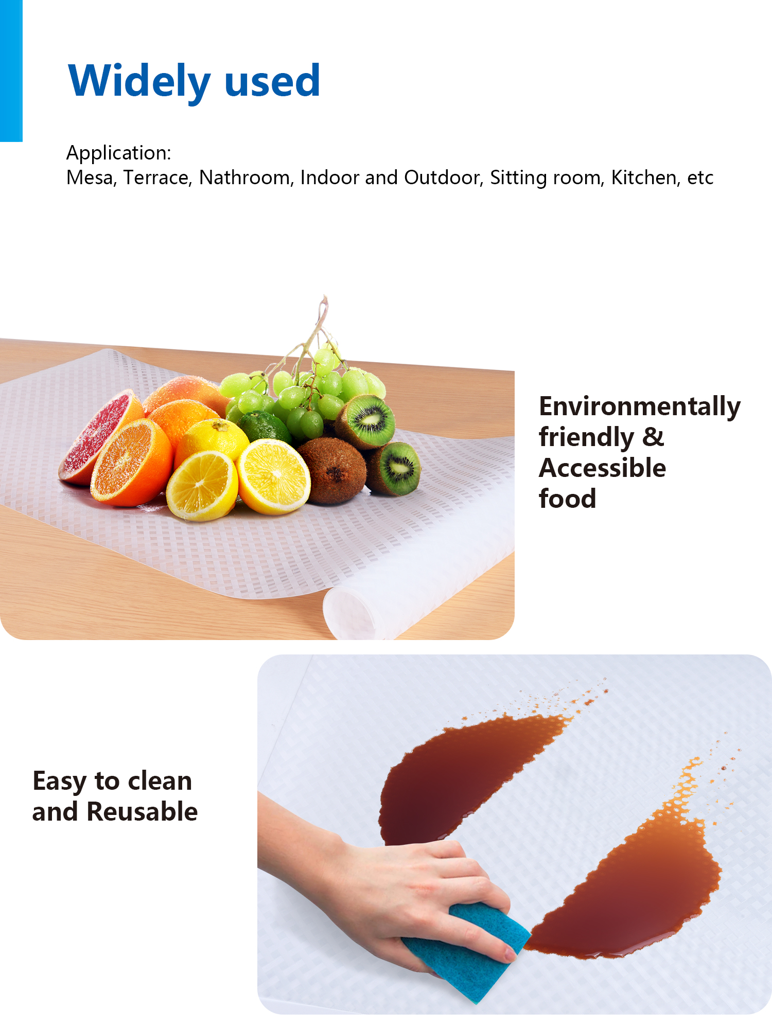 Easily Clean Rectangle Eva Refrigerator Liners Fridge Liner Mats for Shelves Red