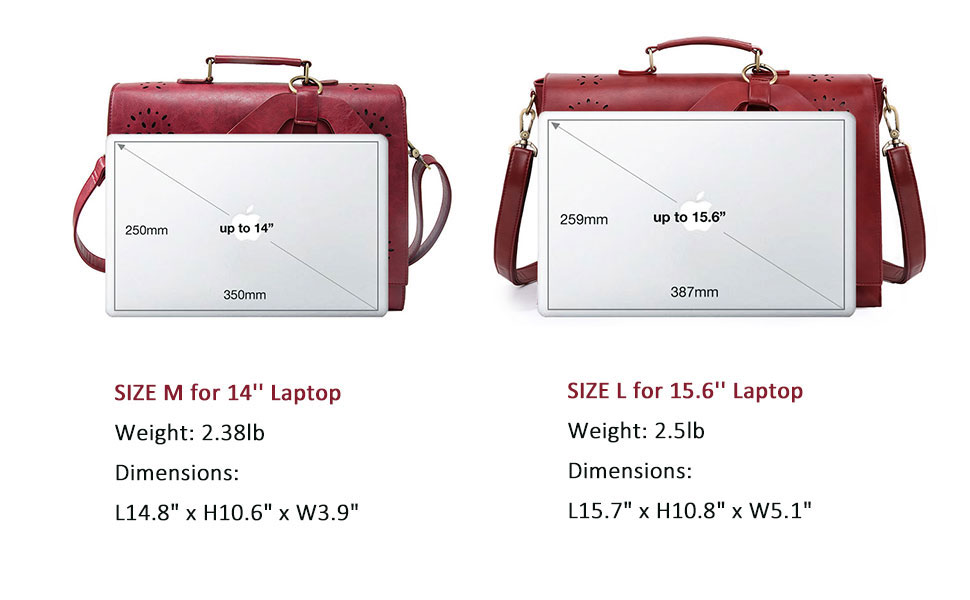 Women'S Vegan Leather Laptop Bag Shoulder Computer Satchel Bag Detachable Bow