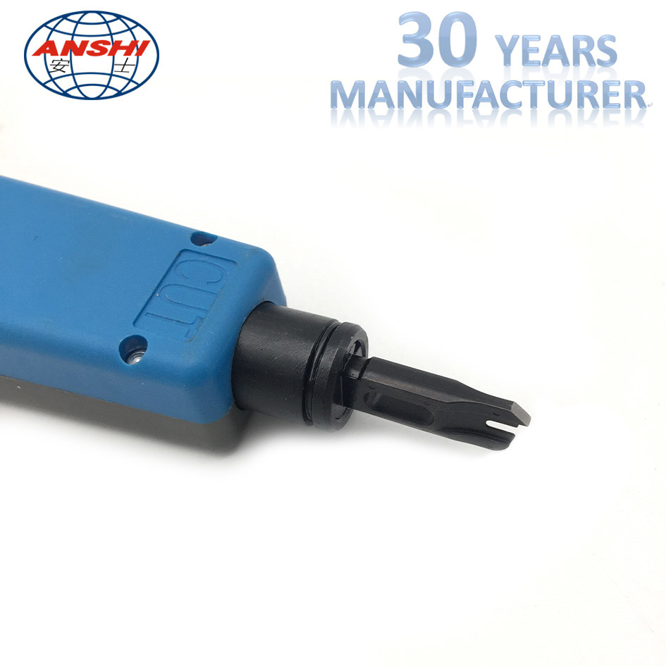ANSHI Impact And Punch Down Tool For 110 Wiring Block Rack Mount Blue Color