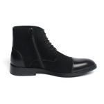 Elegant Perforation Black Mens Leather Dress Boots