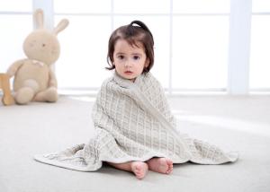China Knitted Personalized Cotton Baby Blankets , Customized Oblong Unique Baby Bedding Sets wholesale