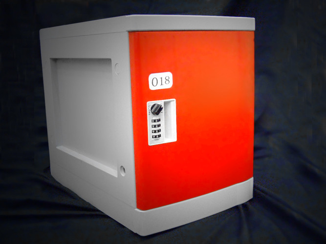 Red 4 Tier Lockers With Keyless Lock , Staff Storage Lockers For Factory