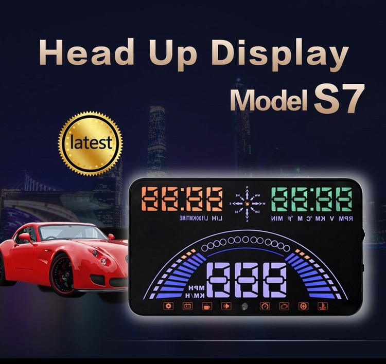 Ouchuangbo S7 HUD Head Up Display Combing OBD and GPS Two Systems Engine Fault Alarm Dynamic Speed Over Warning