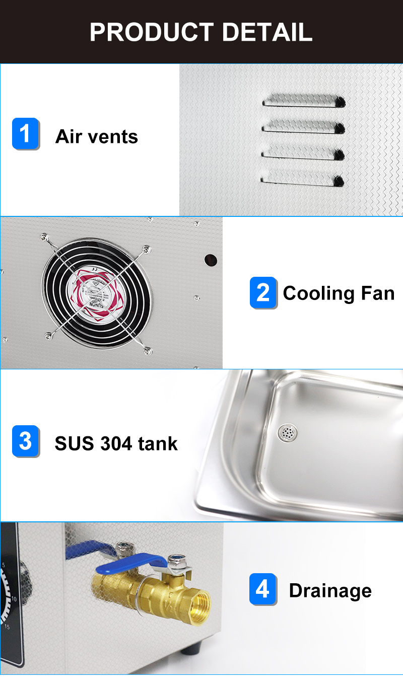 40khz Ultrasonic Cleaning Machine 600w Metal Ultrasonic Jewelry Cleaner