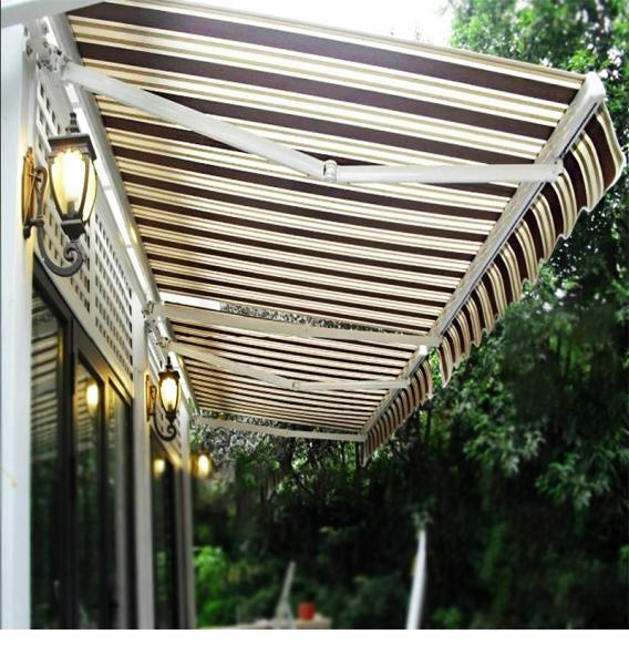 Aluminum Waterproof Retractable Awning Yard Door Shop Awning 40x40mm