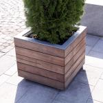 Wearproof EN840 Certificate Wooden Flower Pots With Liner