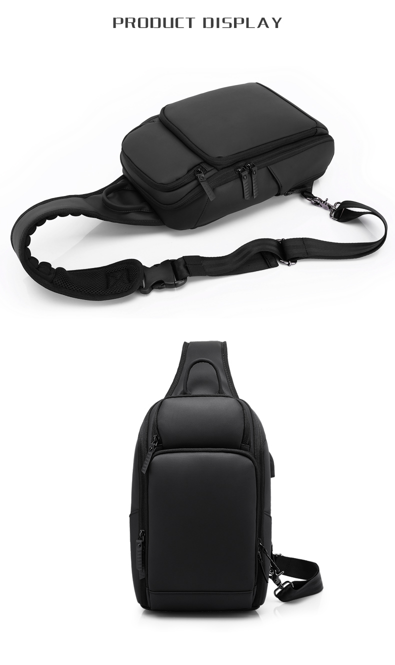 High quality custom logo men's fashion waterproof business sling bag shoulder bag chest bag