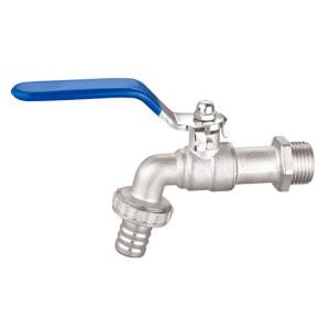China Threaded Nickel Plated Brass Ball Bibcock Valve Max.25bar Pressure wholesale