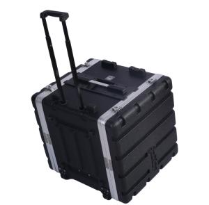 China ABS 19&quot; 10U Rolling Flight Rack Mount Case With Wheels For DJ Audio wholesale