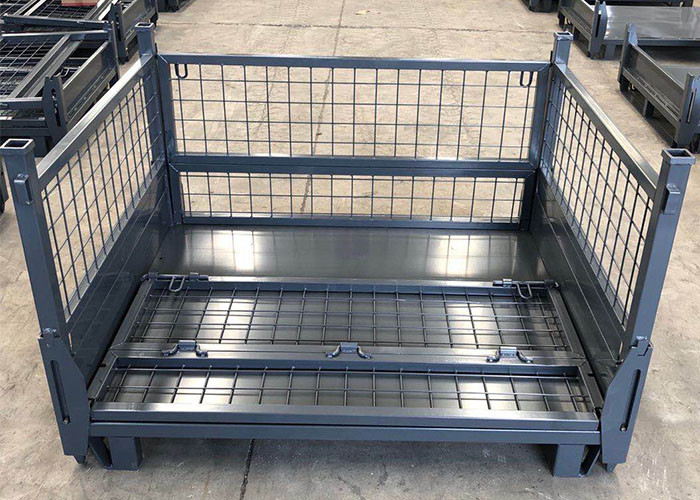 Foldable Collapsible Pallet Cage Stillage For Warehouse Logistics Turnover