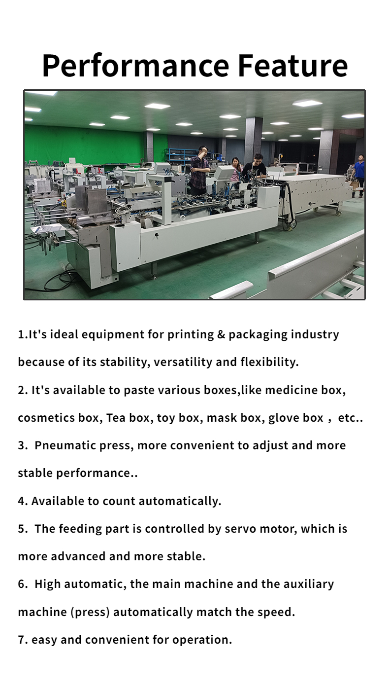 CQT 800 Cardboard/Corrugated Straight Line Box Folding and Gluing Machine with 3A PLC