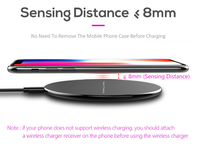 5W 7.5W Qi Standard Wireless Charging Pad 10W