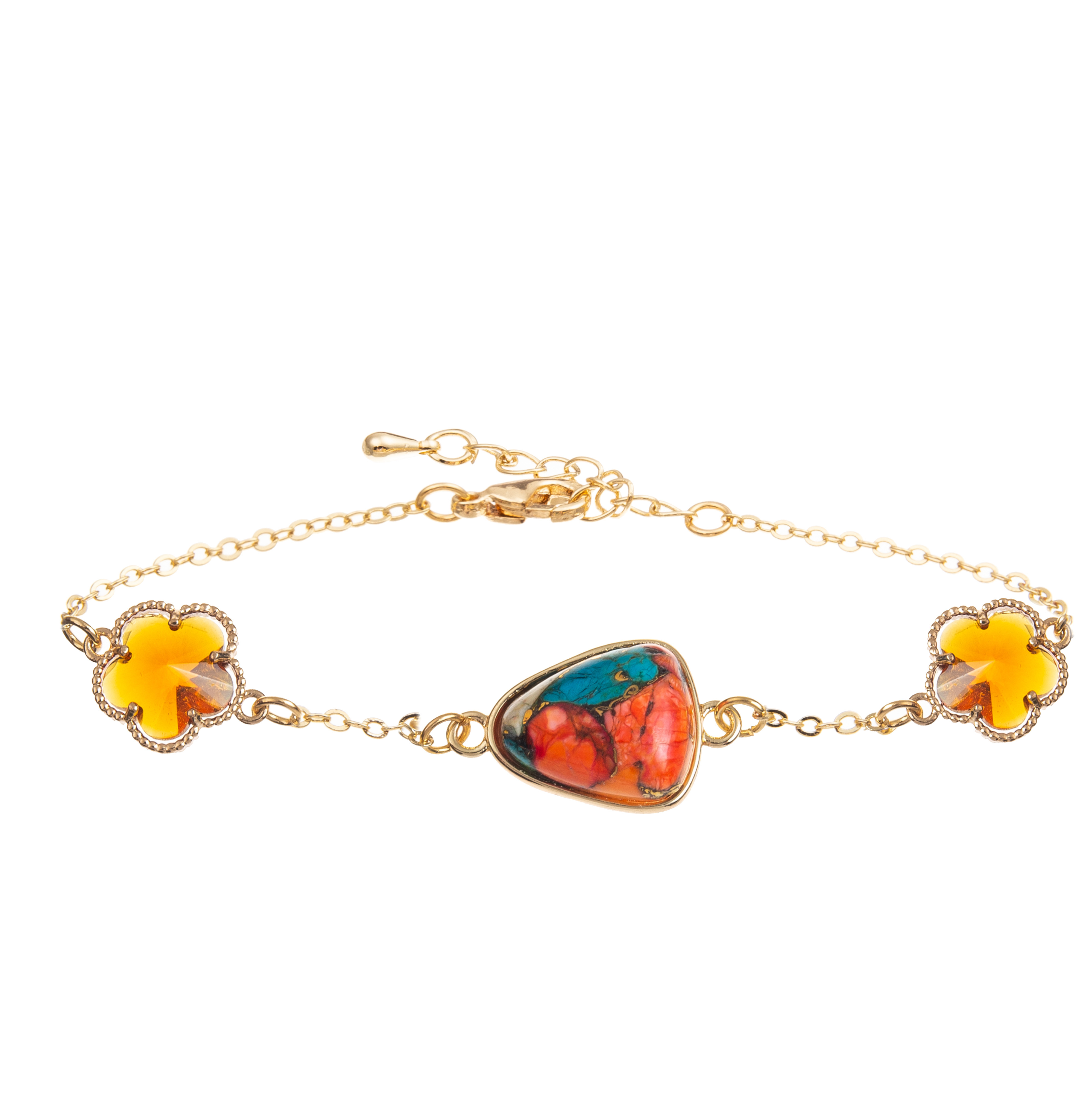 Handmade Chain Link Bracelet With Rectangle / Sakura / Star / Zircon Pendant