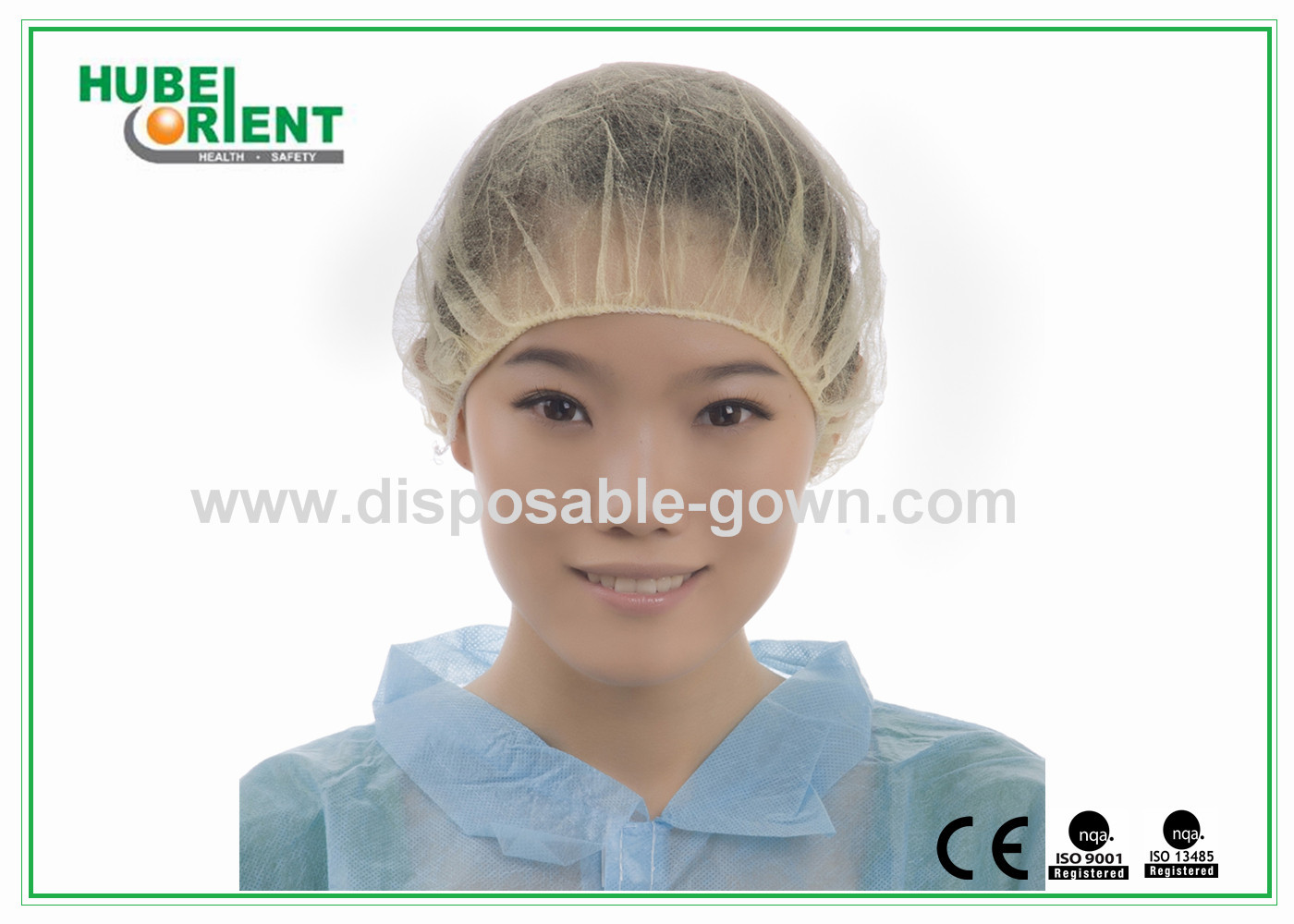 Dustproof Non-Woven Bouffant Cap / Surgical Bouffant Caps With Single Elastic For Medical Environment