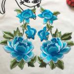 Apparel Accessories Red Rose Embroidery Lace Applique Hot Fix Motif