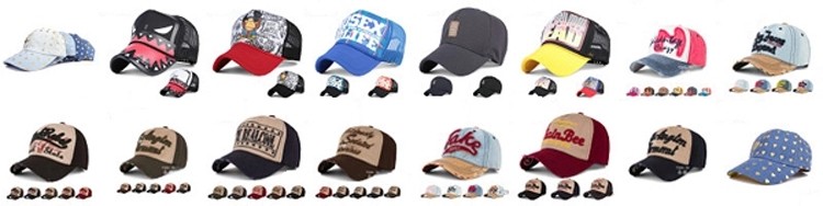Embroidery Style 6 Panel Baseball Cap / Unisex Outdoor Sun Cotton Golf Caps
